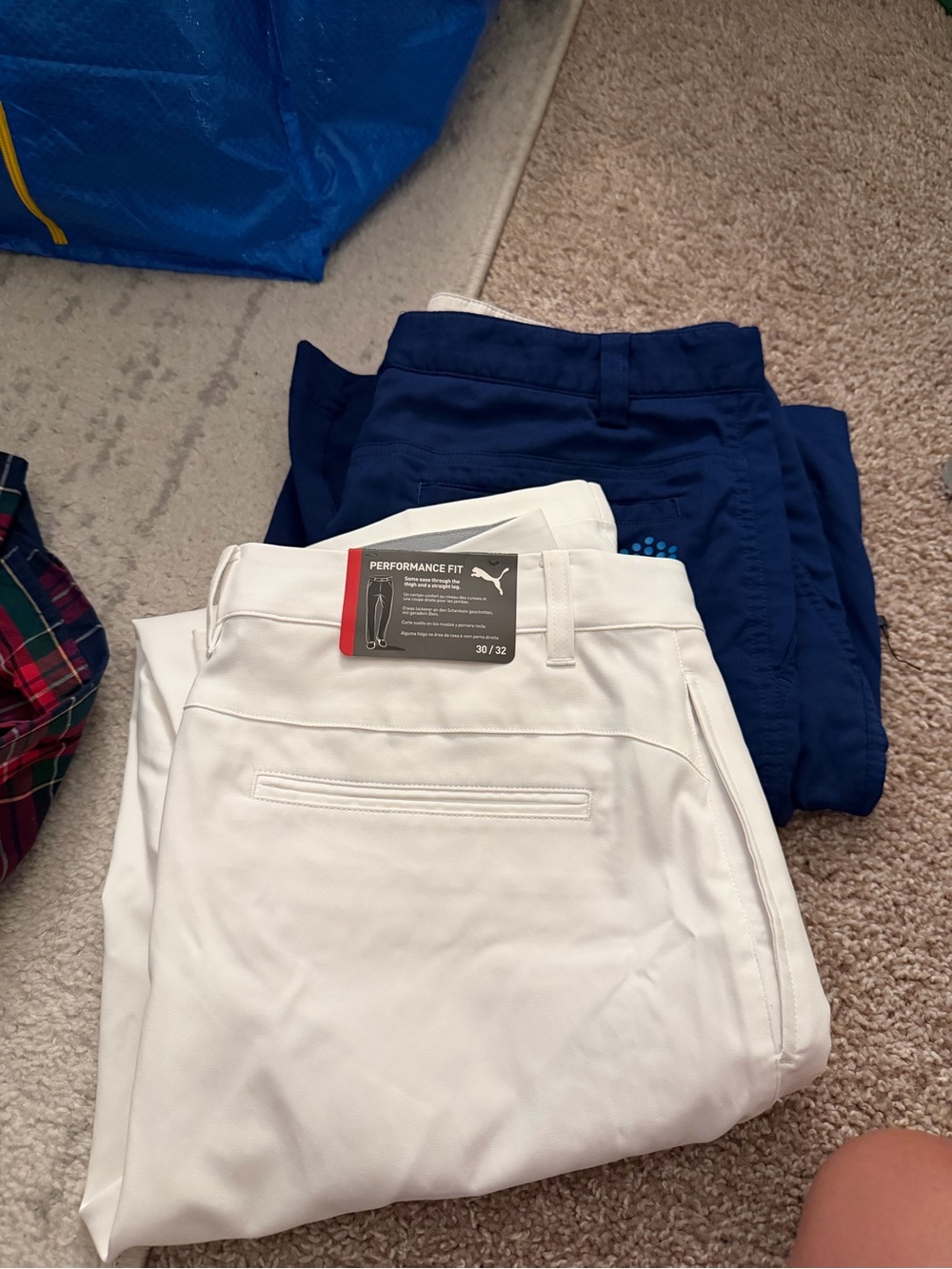 Puma Men Two-Pack Golf Bottoms in White and Navy